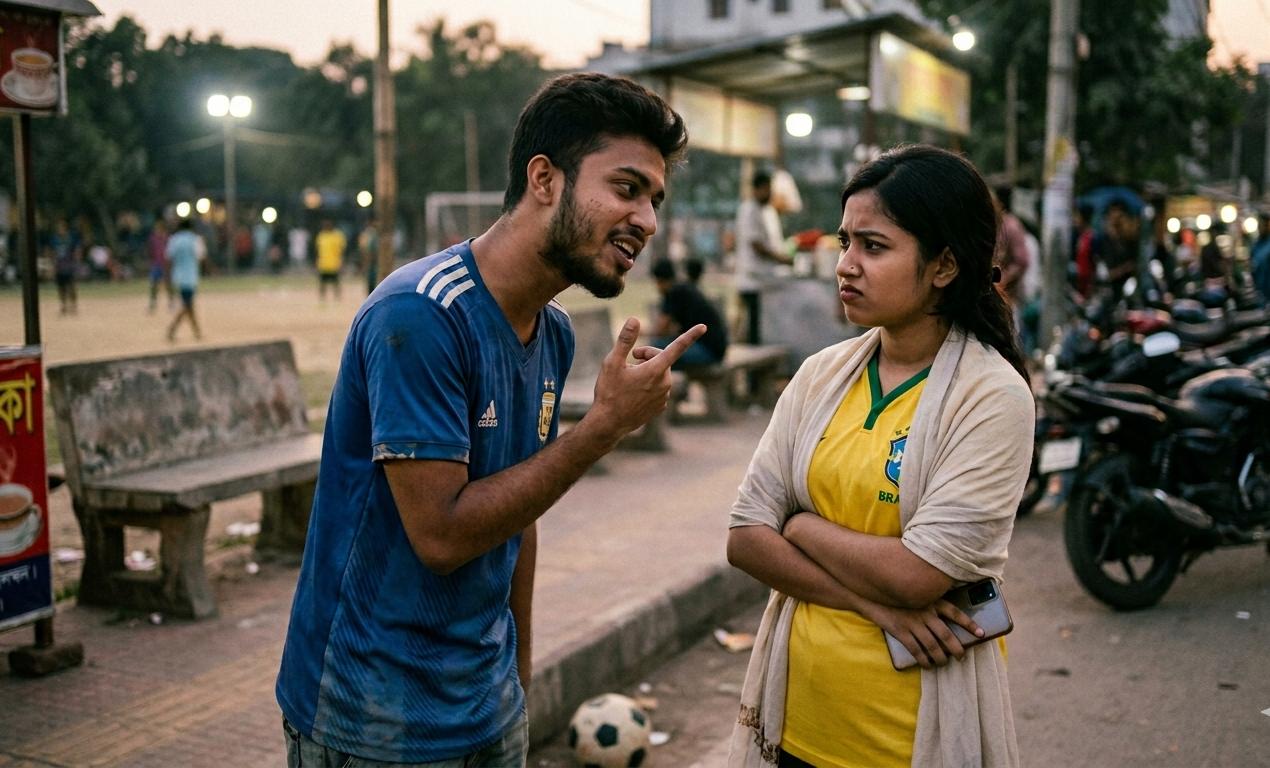 মেয়ে তুমি ফুটবলের বোঝোটা কি?